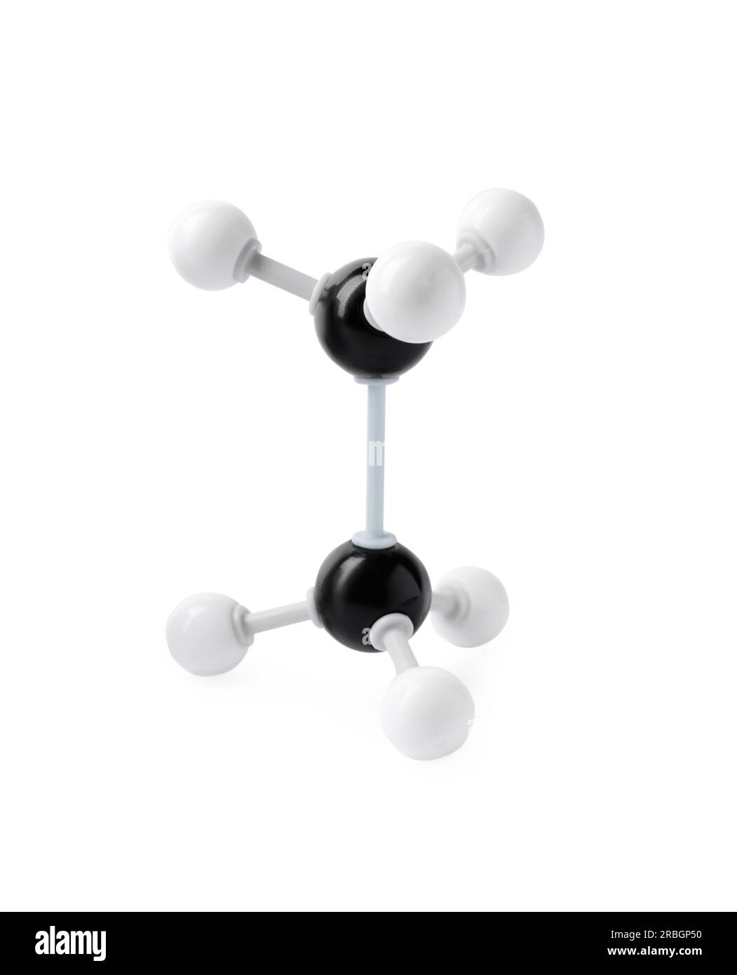 Molécule d'alcool isolée sur blanc. Modèle chimique Banque D'Images
