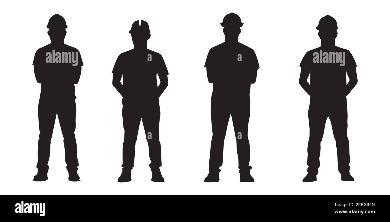 Un ensemble de Helmet People Silhouette Vector illustration Illustration de Vecteur