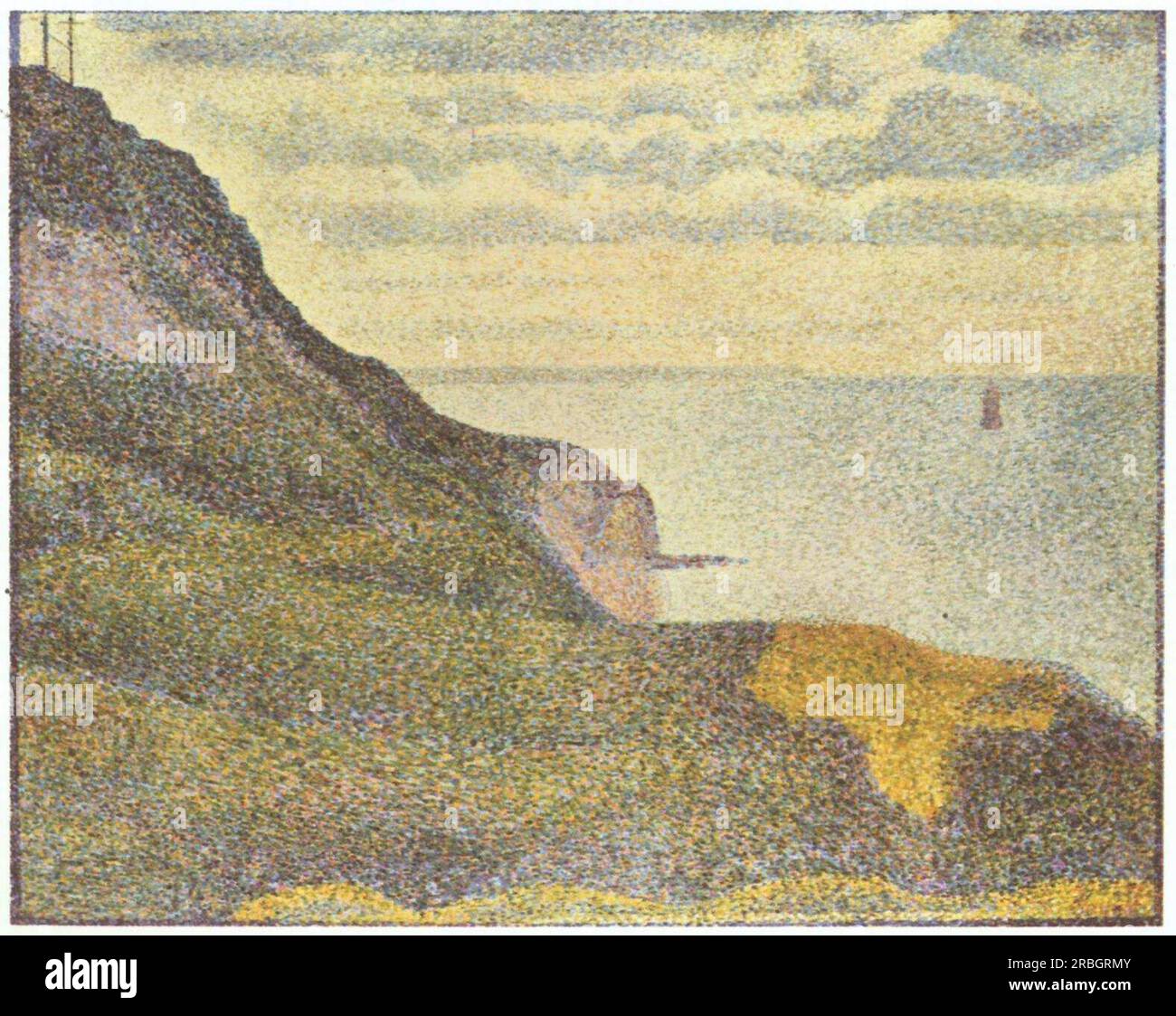 Port-en-Bessin, le Semaphore et les falaises 1888 ; France de Georges Seurat Banque D'Images