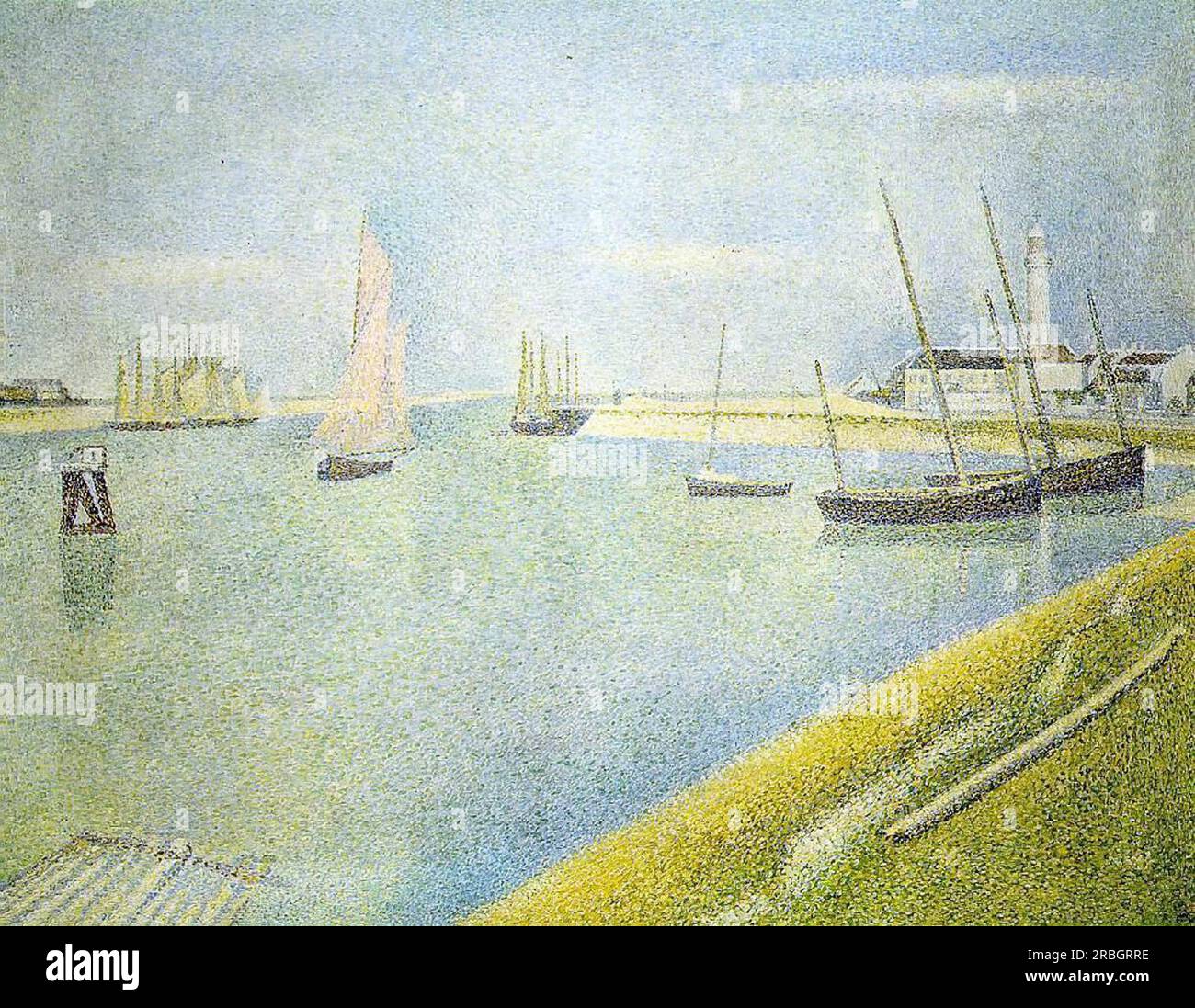 La Manche à Gravelines, en direction de la Mer 1890 ; France par Georges Seurat Banque D'Images