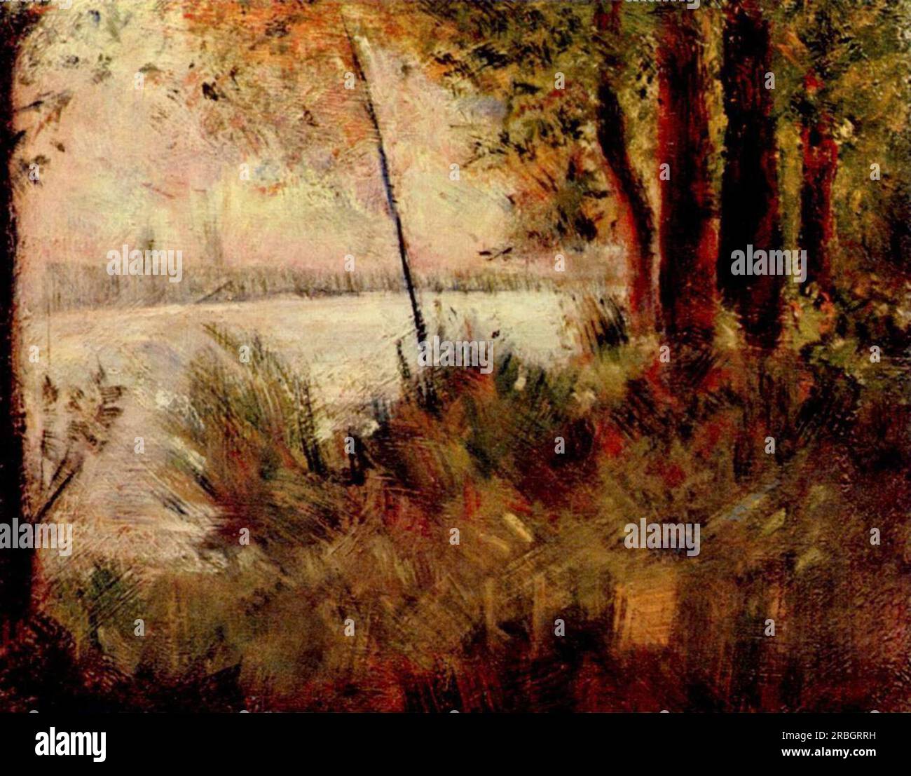 Grassy Riverbank 1881 ; France de Georges Seurat Banque D'Images