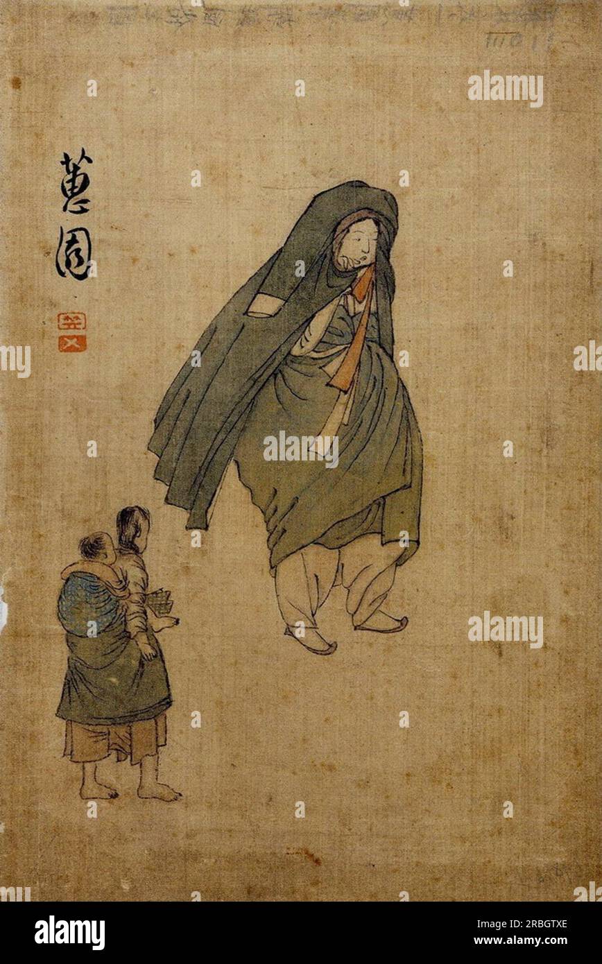 Femme avec un Jangot 1800 de Shin Yoon-bok Banque D'Images