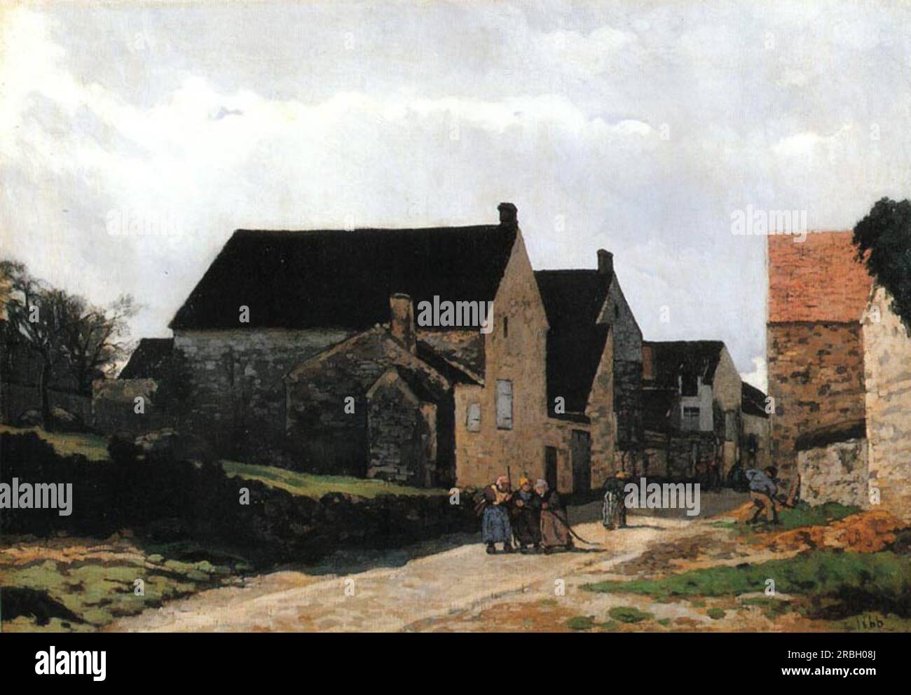 Rue de Marlotte (aussi connu sous le nom de Women Going to the Woods) 1866 par Alfred Sisley Banque D'Images