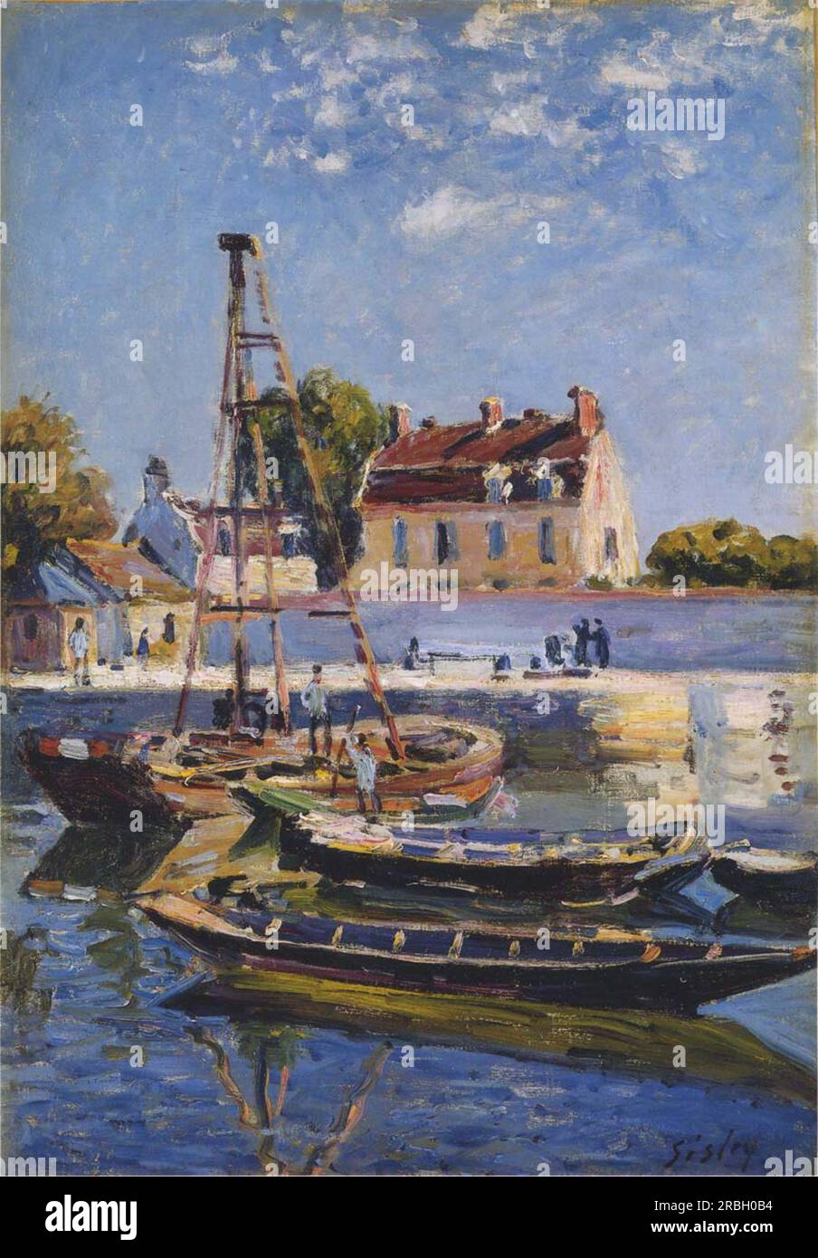 Bateaux 1885 de Alfred Sisley Banque D'Images