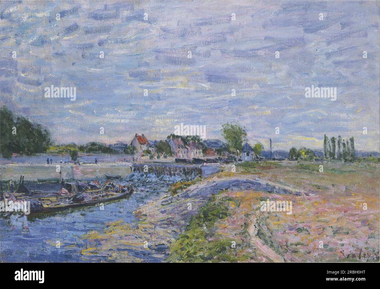 Le barrage de Saint-Mammes 1885 par Alfred Sisley Banque D'Images