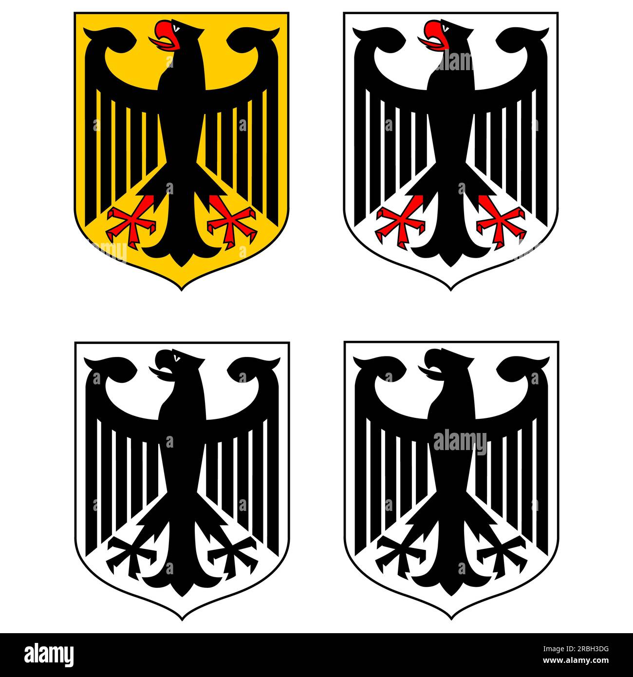 Les armoiries de l'Allemagne. Armoiries d'Allemagne. Drapeau national de l'Allemagne Crest. style plat. Banque D'Images