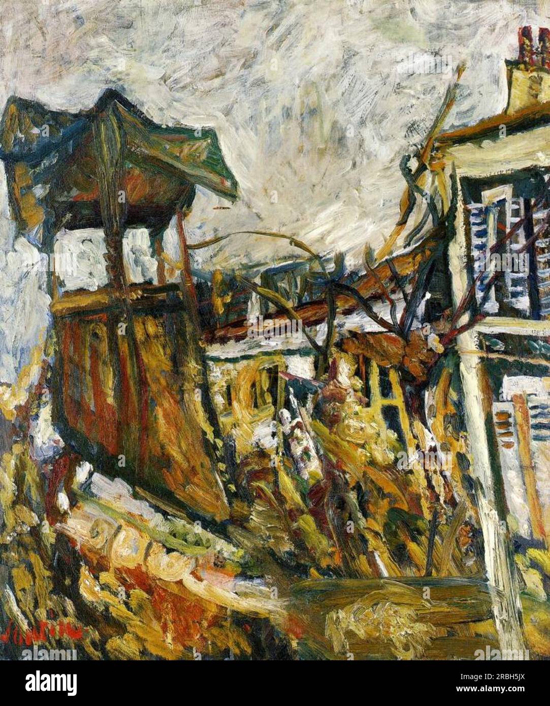 Banlieue parisienne 1919 par Chaim Soutine Banque D'Images