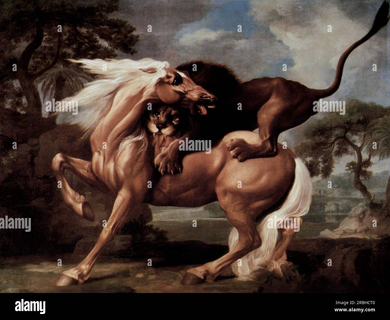 Cheval attaqué par un Lion 1762 par George Stubbs Banque D'Images