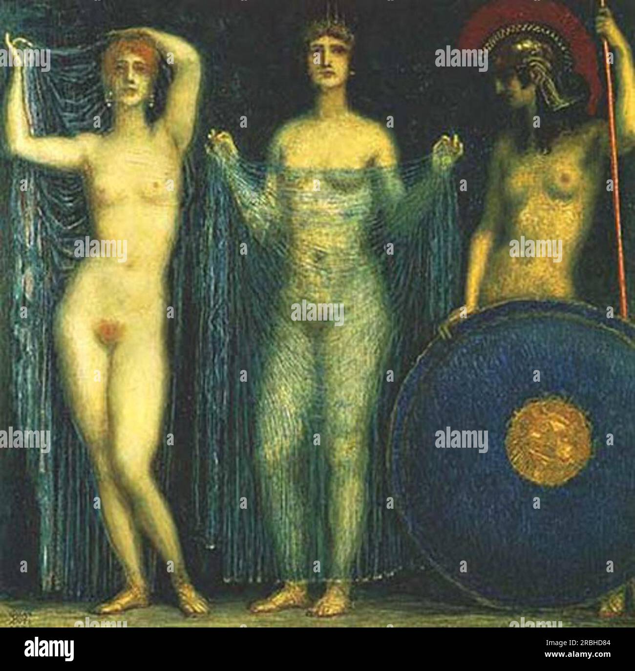 Les trois déesses Héra, Aphrodite, Athéna de Franz Stuck Banque D'Images
