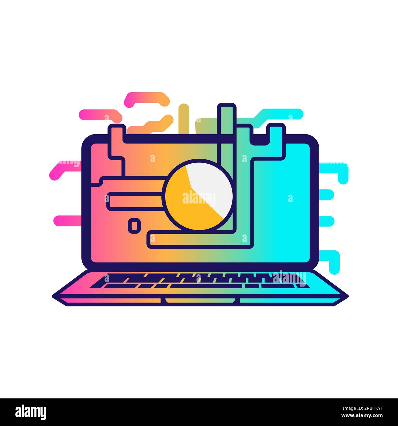 Icône linéaire de l'ordinateur portable. Symbole de carnet abstrait. Image de l'ordinateur portable. Illustration vectorielle. Illustration de Vecteur