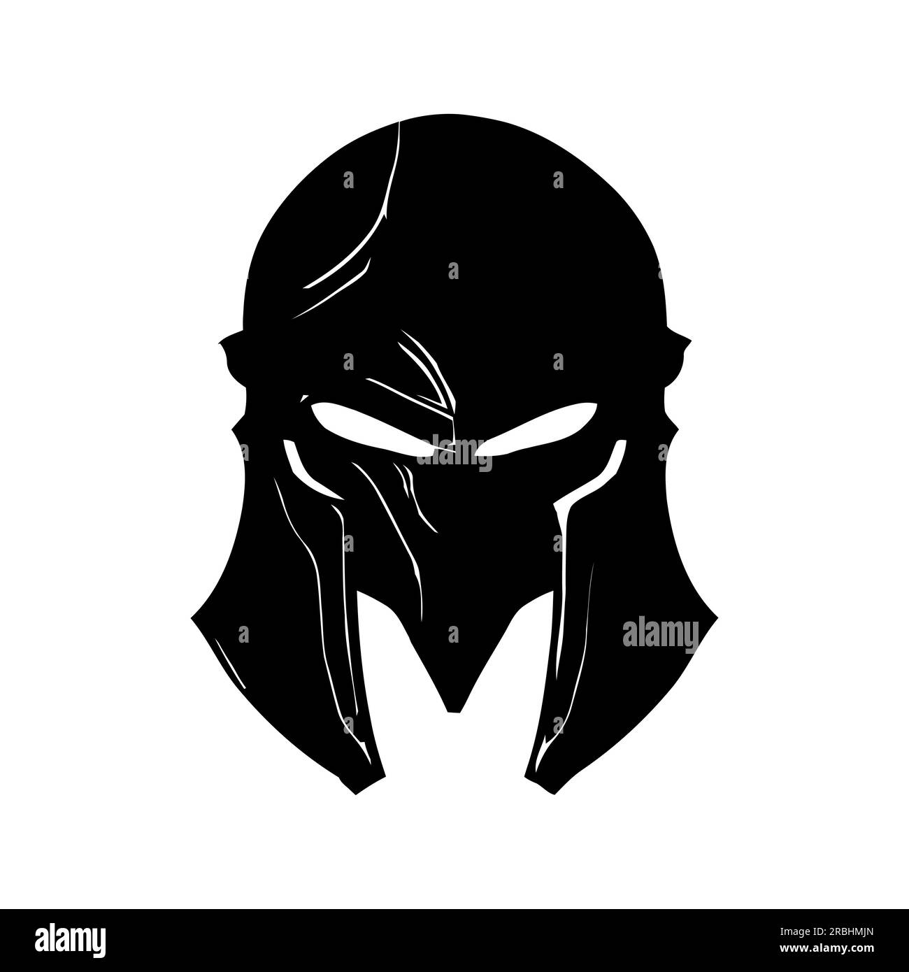 Casque de guerrier chevalier. Icône noire de casque de soldat romain ou gladiateur. Illustration vectorielle Illustration de Vecteur