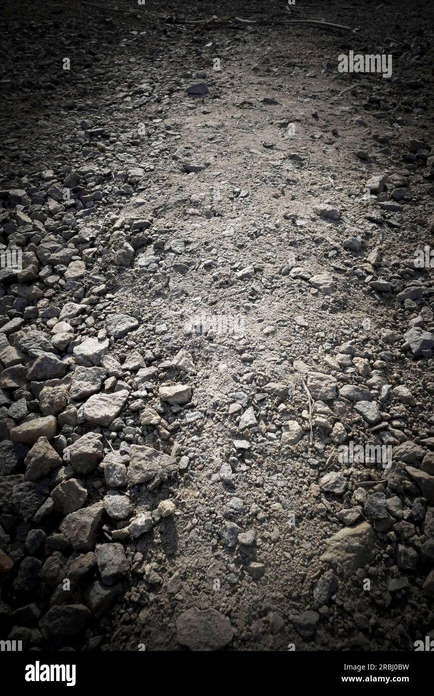 chemin au sol avec des pierres et des rochers Banque D'Images