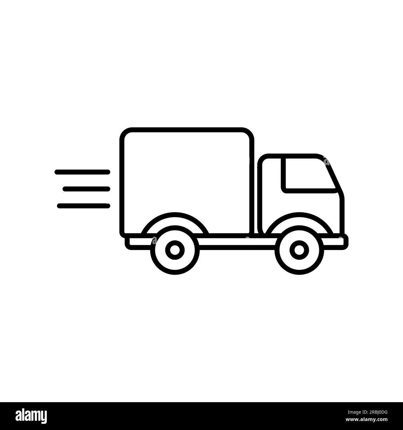 Modèle de logo Vector Design d'icône de camion de livraison. Icône Flat tendance avec trait modifiable Illustration de Vecteur
