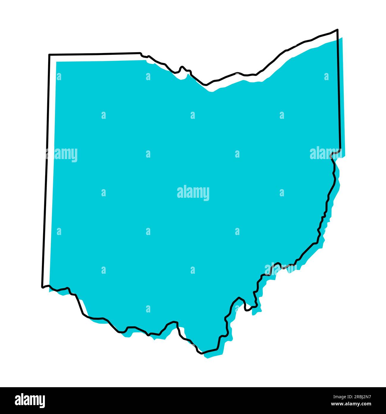 Carte de l'Ohio, États-unis d'amérique. Illustration vectorielle de symbole d'icône de concept plat . Illustration de Vecteur