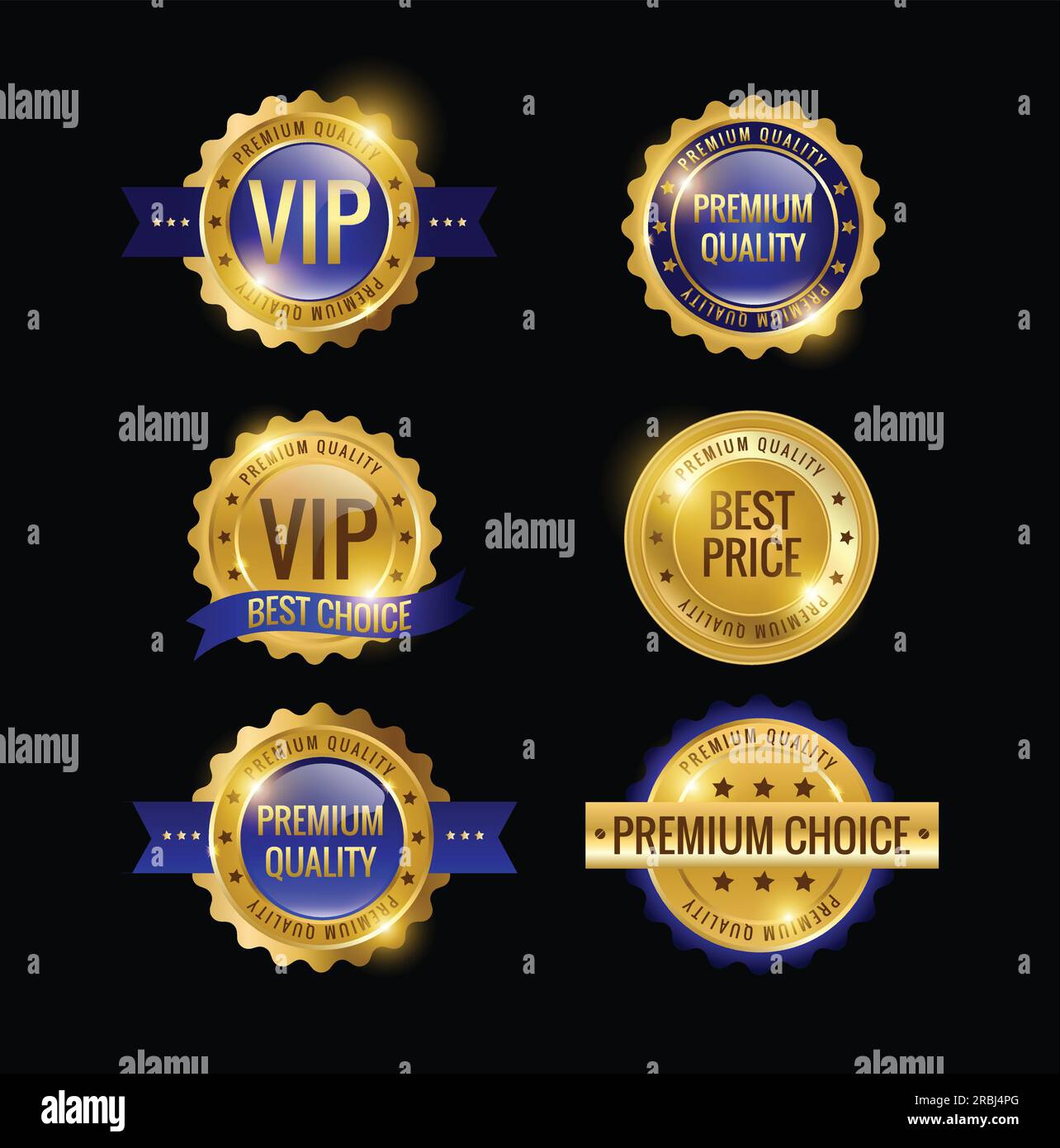 Ensemble de collections vectorielles d'étiquettes et badges d'or Illustration de Vecteur