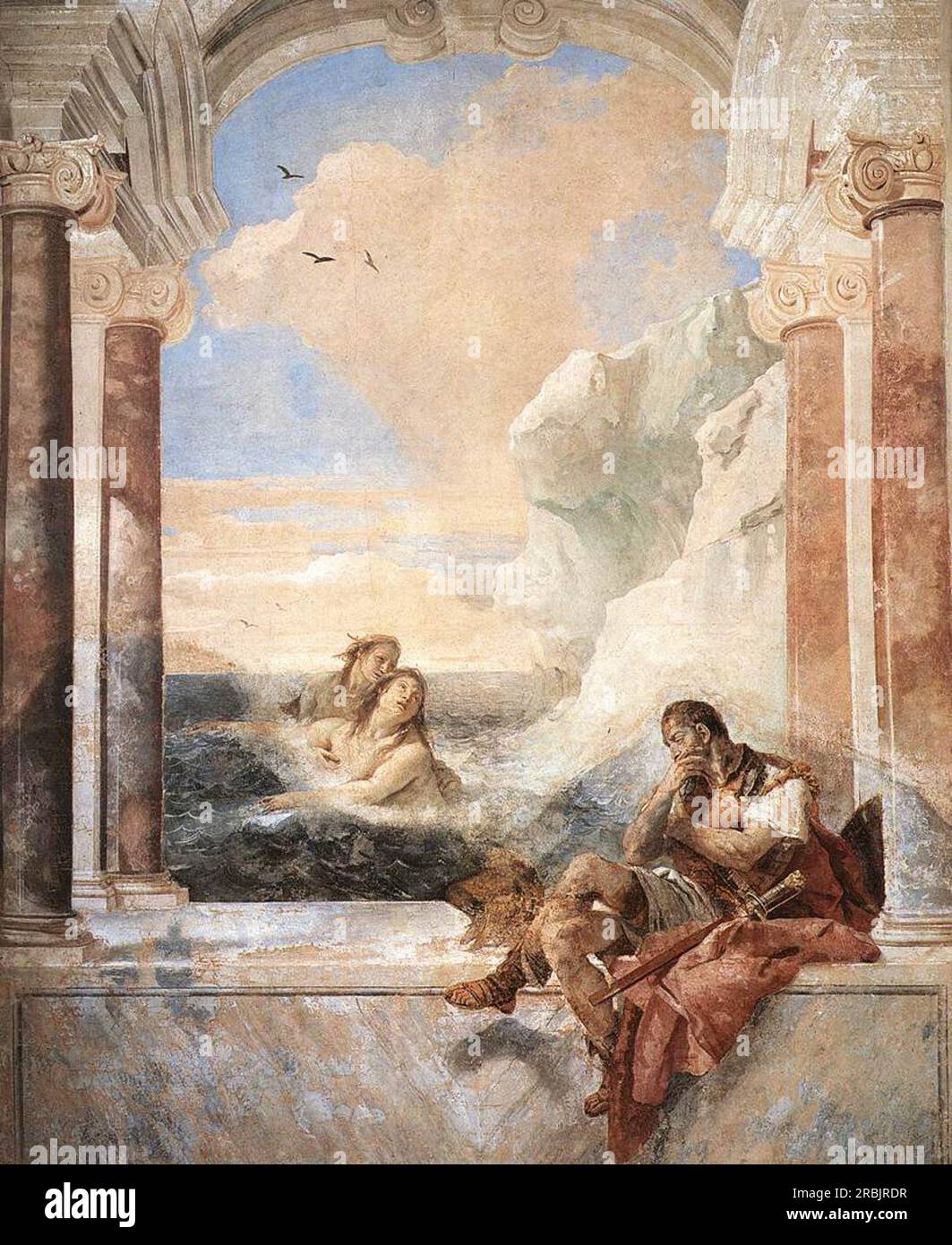 Achille consolé par sa mère, Thétis 1757 de Giovanni Battista Tiepolo Banque D'Images