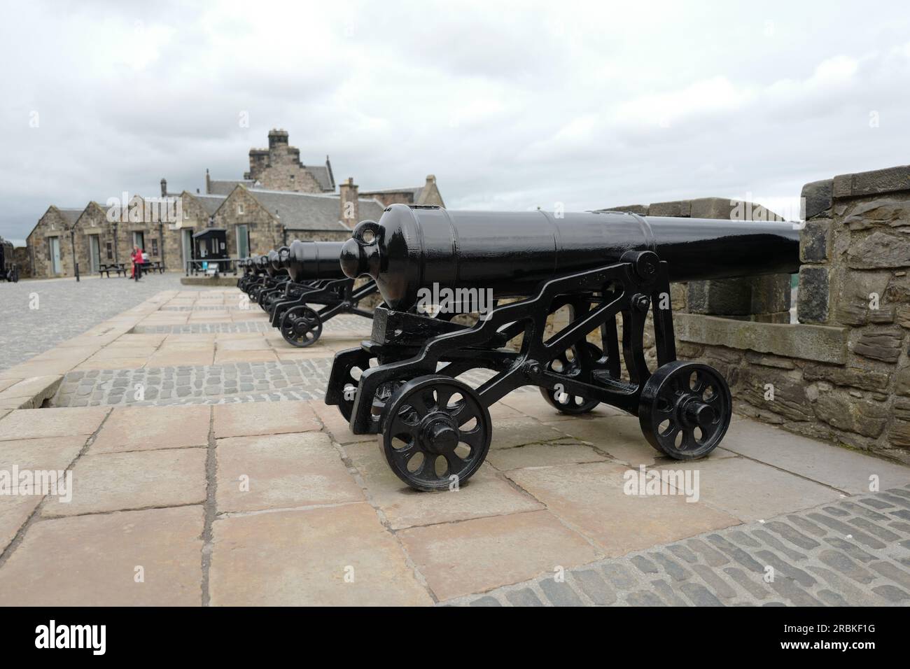 Canons historiques au château d'Édimbourg en Écosse Banque D'Images