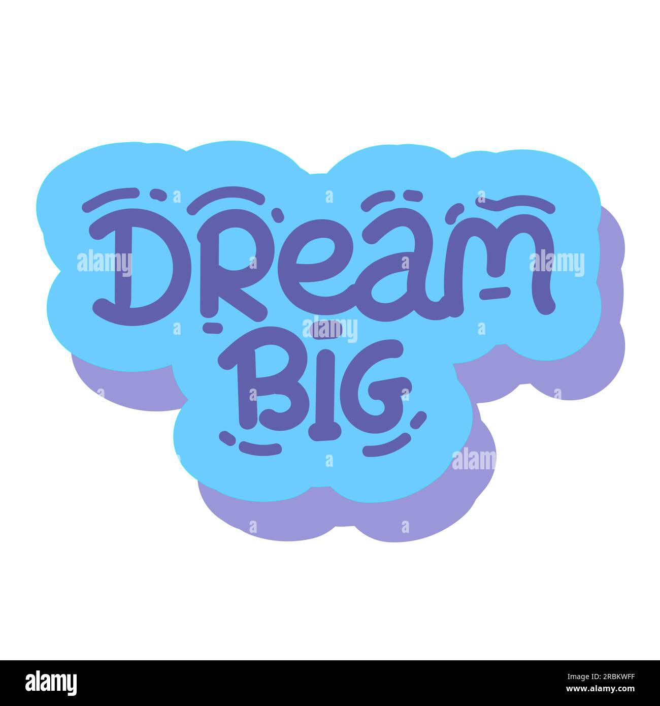 RÊVEZ GRAND. Typographie, motivation, conception vectorielle inspirante pour imprimer sur tee, carte, bannière, affiche, sweat à capuche. Conception de texte grand rêve. Type moderne Illustration de Vecteur