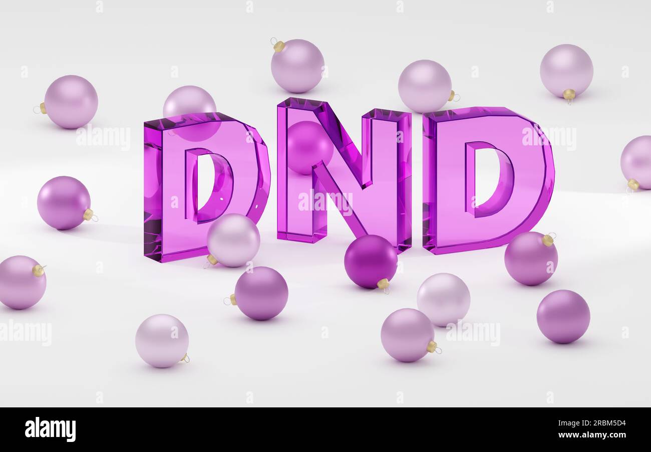 Texte en verre avec ornements disant illustration de rendu 3D NPD Banque D'Images