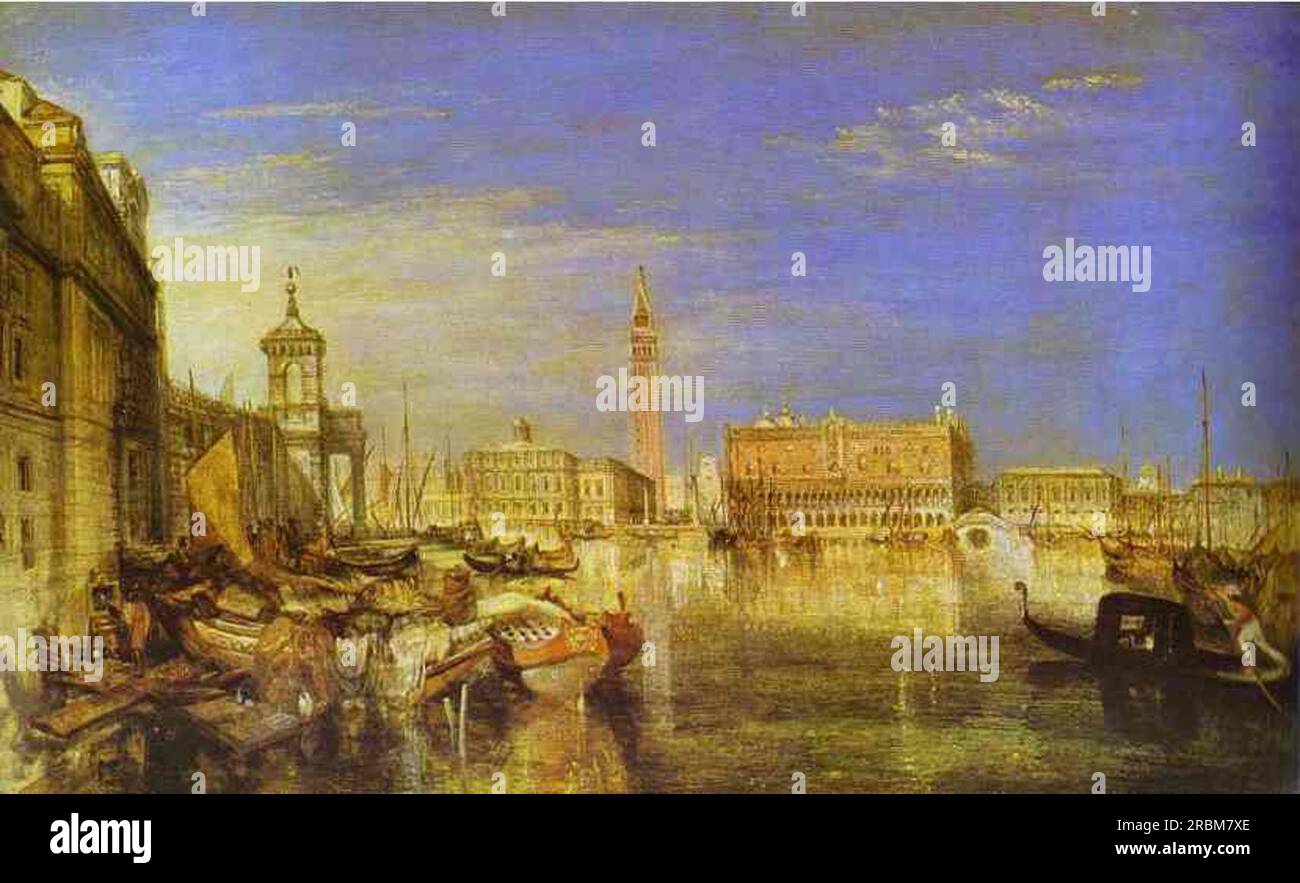 Pont des Soupirs, Palais Ducal et Custom House, Venise Canaletti peinture 1833 par J.M.W. Turner Banque D'Images