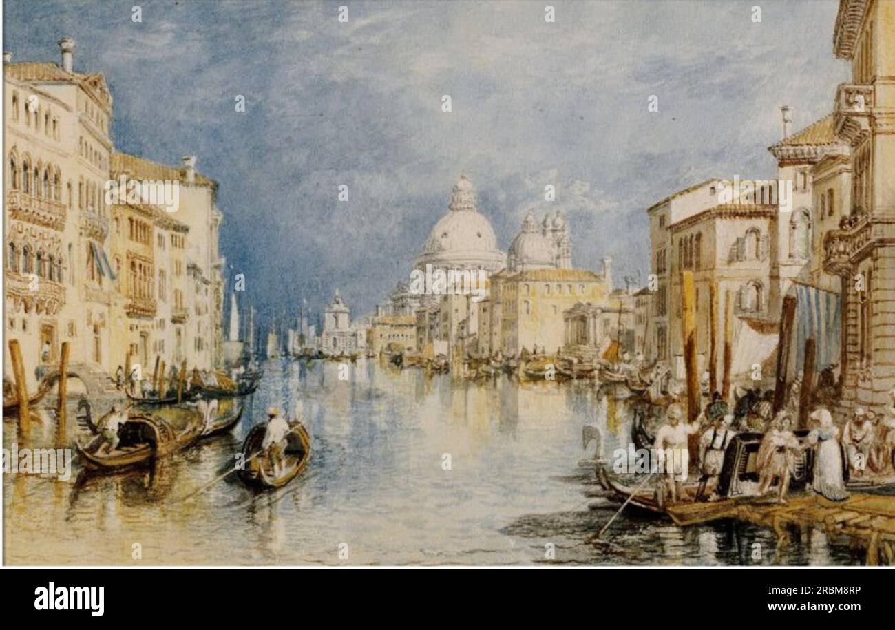 Le Grand Canal, Venise, avec Gondoles et Figures in the Foreground de J.M.W. Turner Banque D'Images