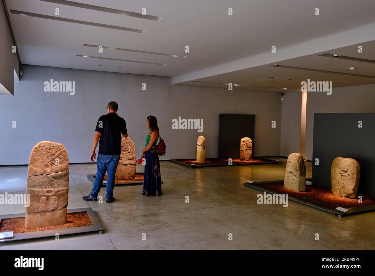 France, Aveyron (12), Rodez, Musée de la Fenaille, salle de la statue-menhirs, statue-menhir, chef-d'œuvre de l'art néolithique Banque D'Images