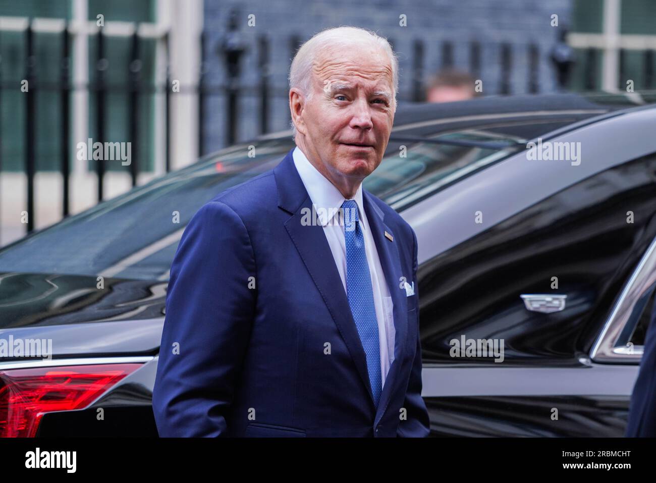 Londres Royaume-Uni. 10 juillet 2023 . Le président AMÉRICAIN Joe Biden part après des entretiens avec le Premier ministre Rishi Sunak au 10 Downing Street. Il s'agit de la première visite de Joe Biden à Downing Street en tant que président et rencontrera le roi Charles à Windsor avant de partir pour un sommet de l'OTAN en Lituanie. Crédit amer ghazzal/Alamy Live News Banque D'Images