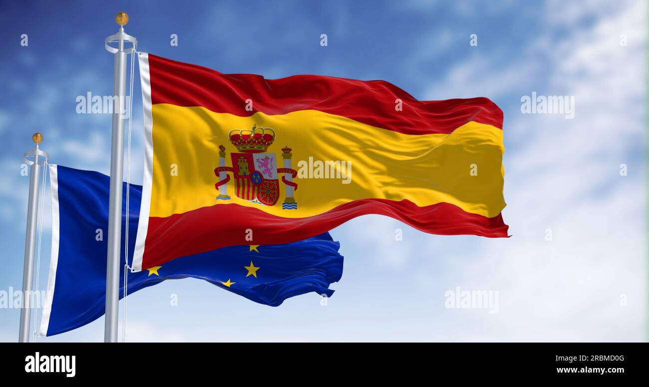 Drapeau Espagne Armoiries 3D Illustration Stock