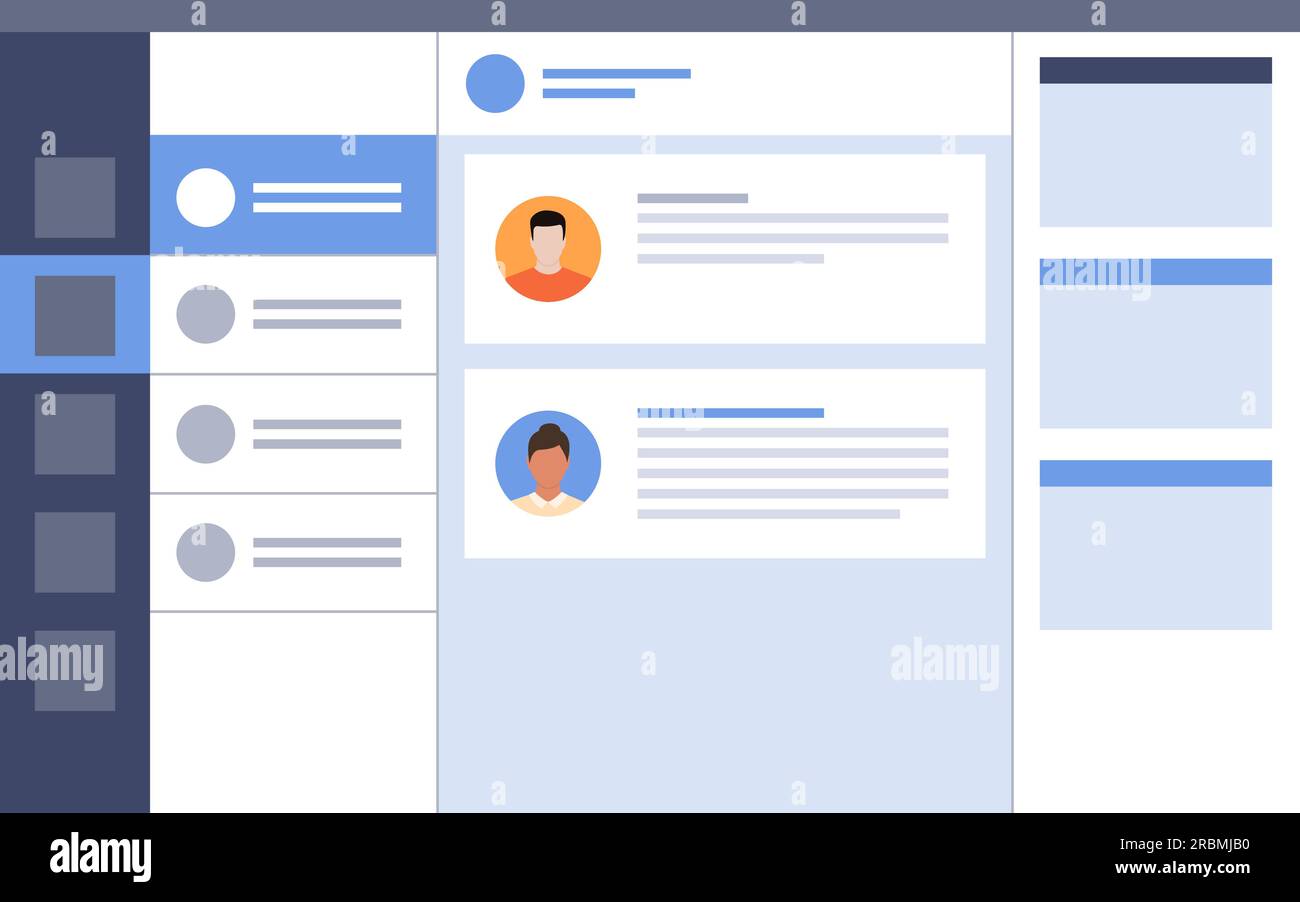 Interface utilisateur du logiciel assistant virtuel : concept de communication et de technologie Illustration de Vecteur