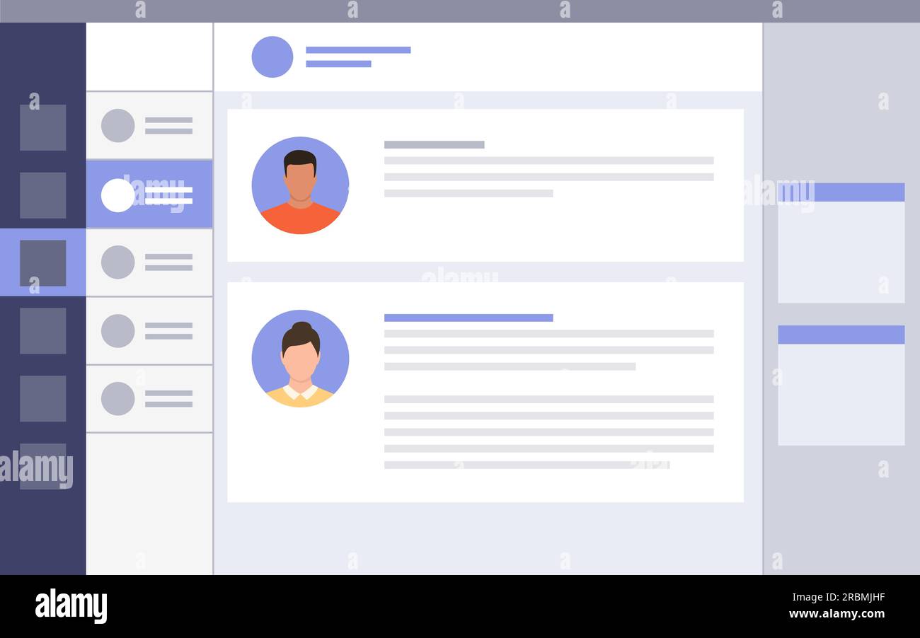 Interface utilisateur du logiciel assistant virtuel : concept de communication et de technologie Illustration de Vecteur