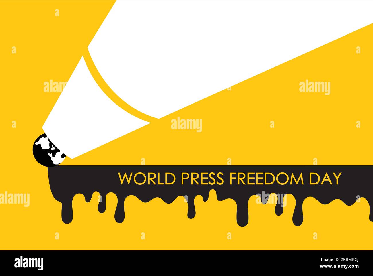 Illustration sur la journée mondiale de la liberté de la presse et la justice aux journalistes, à la plume et à l'encre Illustration de Vecteur