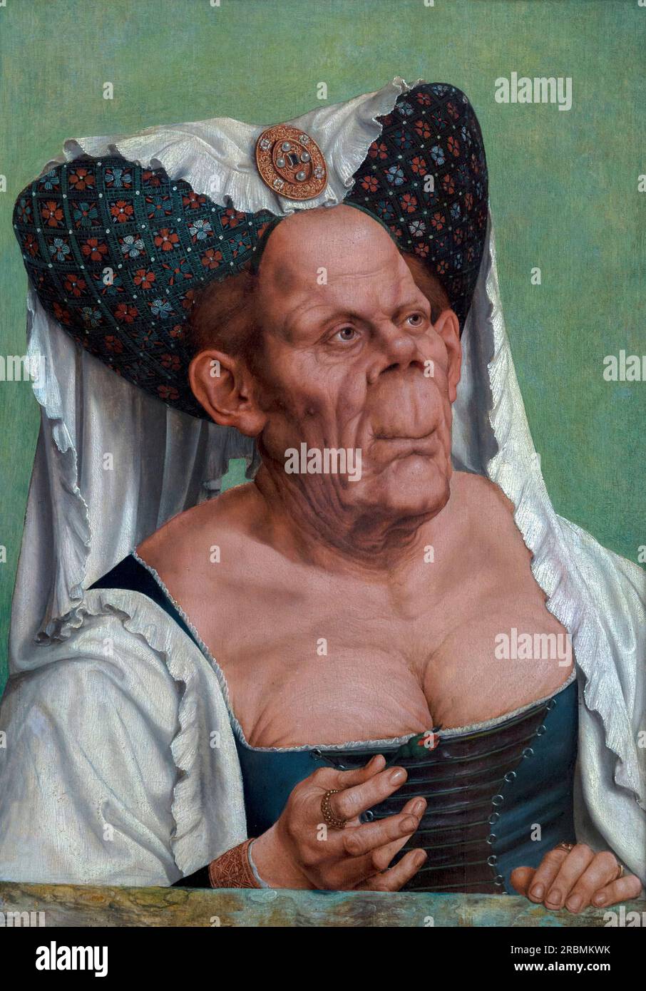 Une vieille femme grotesque, une vieille femme, la duchesse laide, Quentin Matsys vers 1513, Banque D'Images