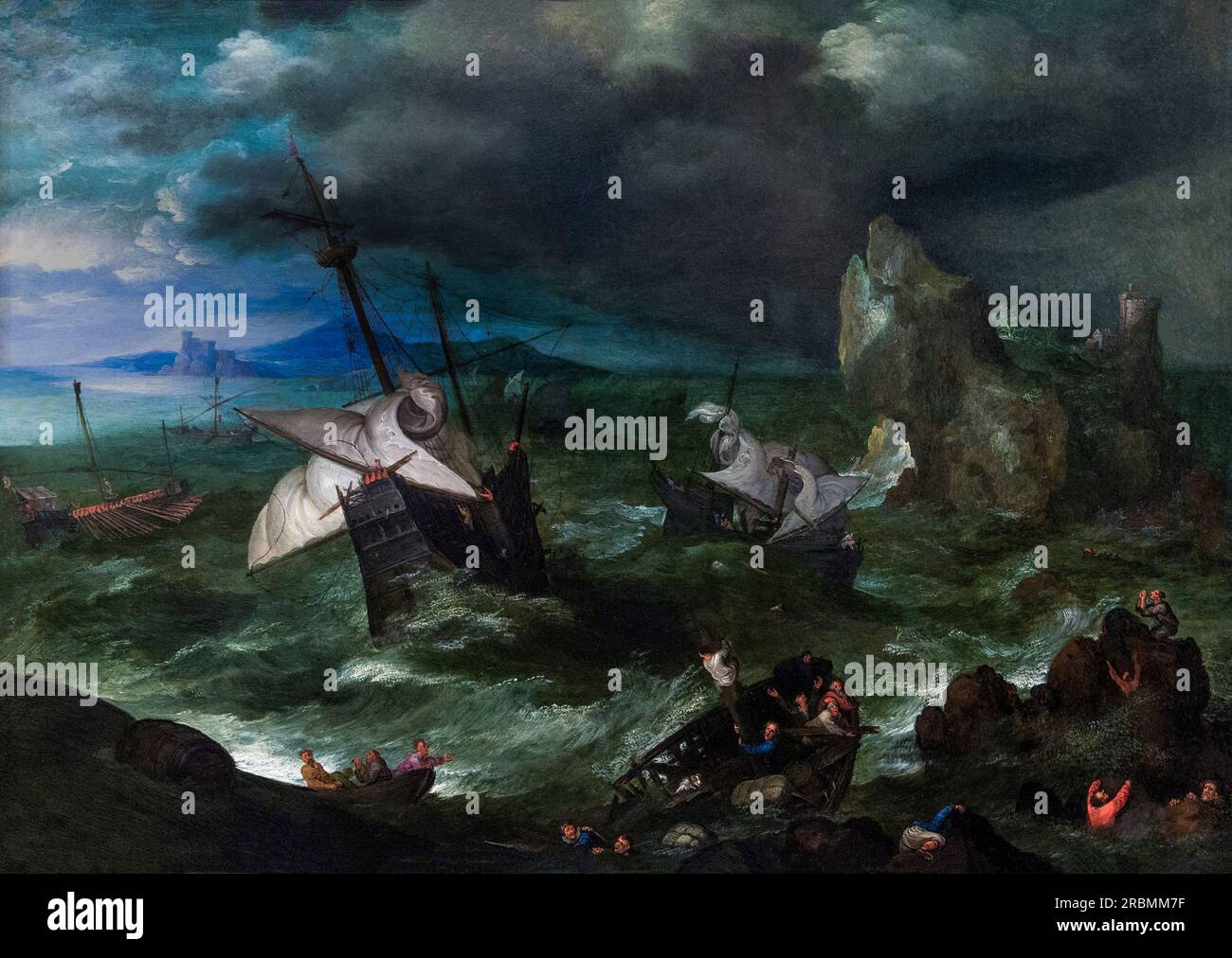 Tempête de mer, Jan Brueghel l'aîné, vers 1595, Banque D'Images