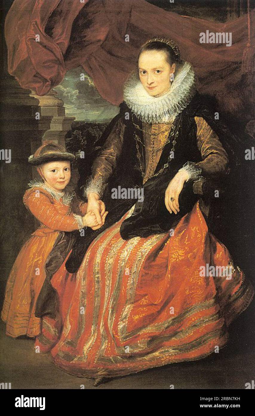 Portrait de Susanna Fourment et sa fille 1620 par Anthony van Dyck Banque D'Images