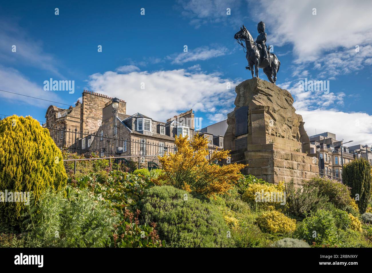 Le Royal Scots Grays Monument à Princes Street Gardens, Édimbourg, ville d'Édimbourg, Écosse, Royaume-Uni Banque D'Images