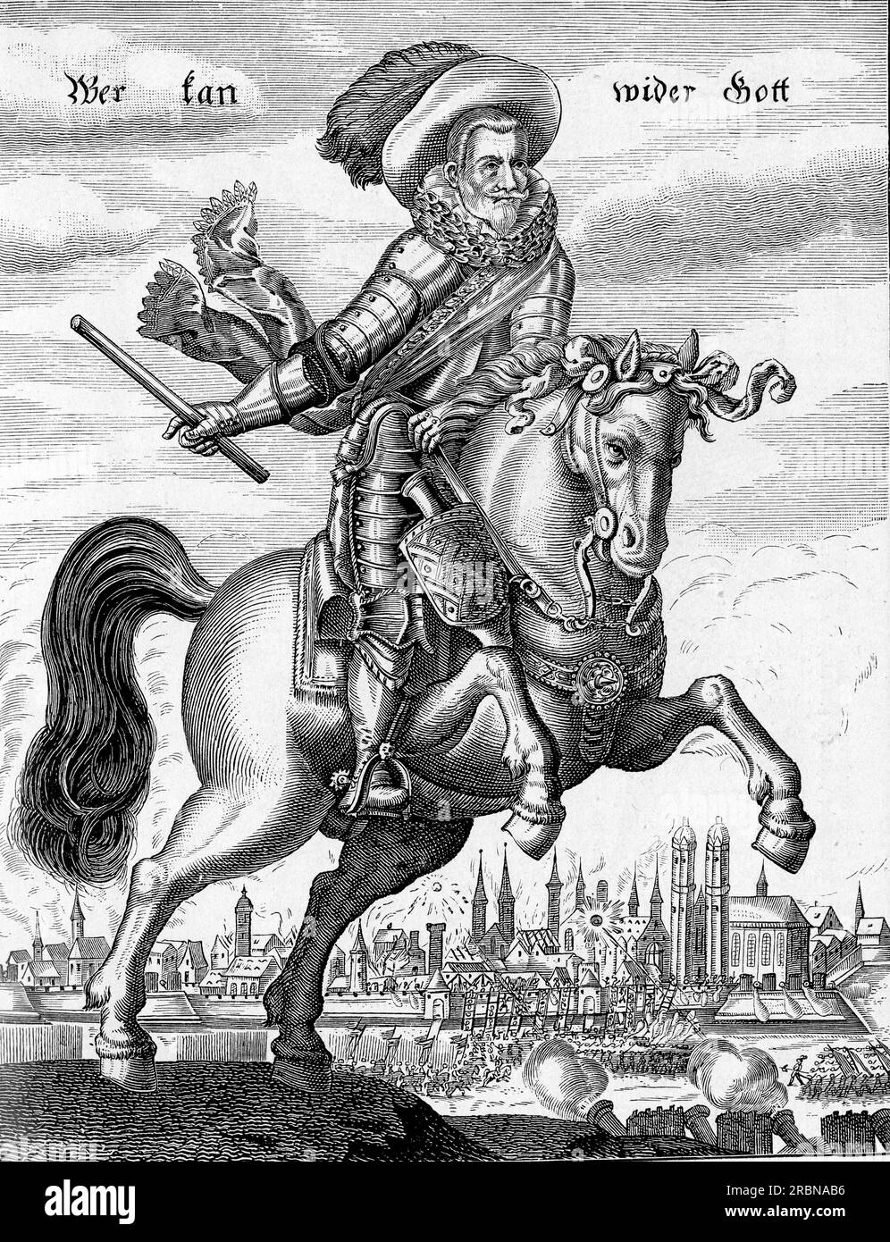 Johann Tserclaes, comte de Tilly. commandant de la Ligue catholique avec d'importantes victoires contre les protestants lors du siège et du sac de la ville protestante de Magdebourg, le pire massacre de la guerre de trente ans Banque D'Images