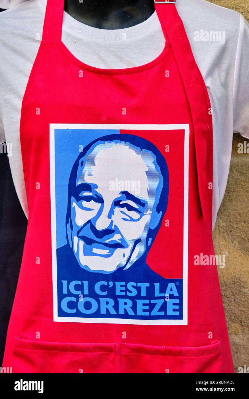 France, Corrèze, Brive-la-Gaillarde, boutique souvenir de Jacques Chirac Banque D'Images