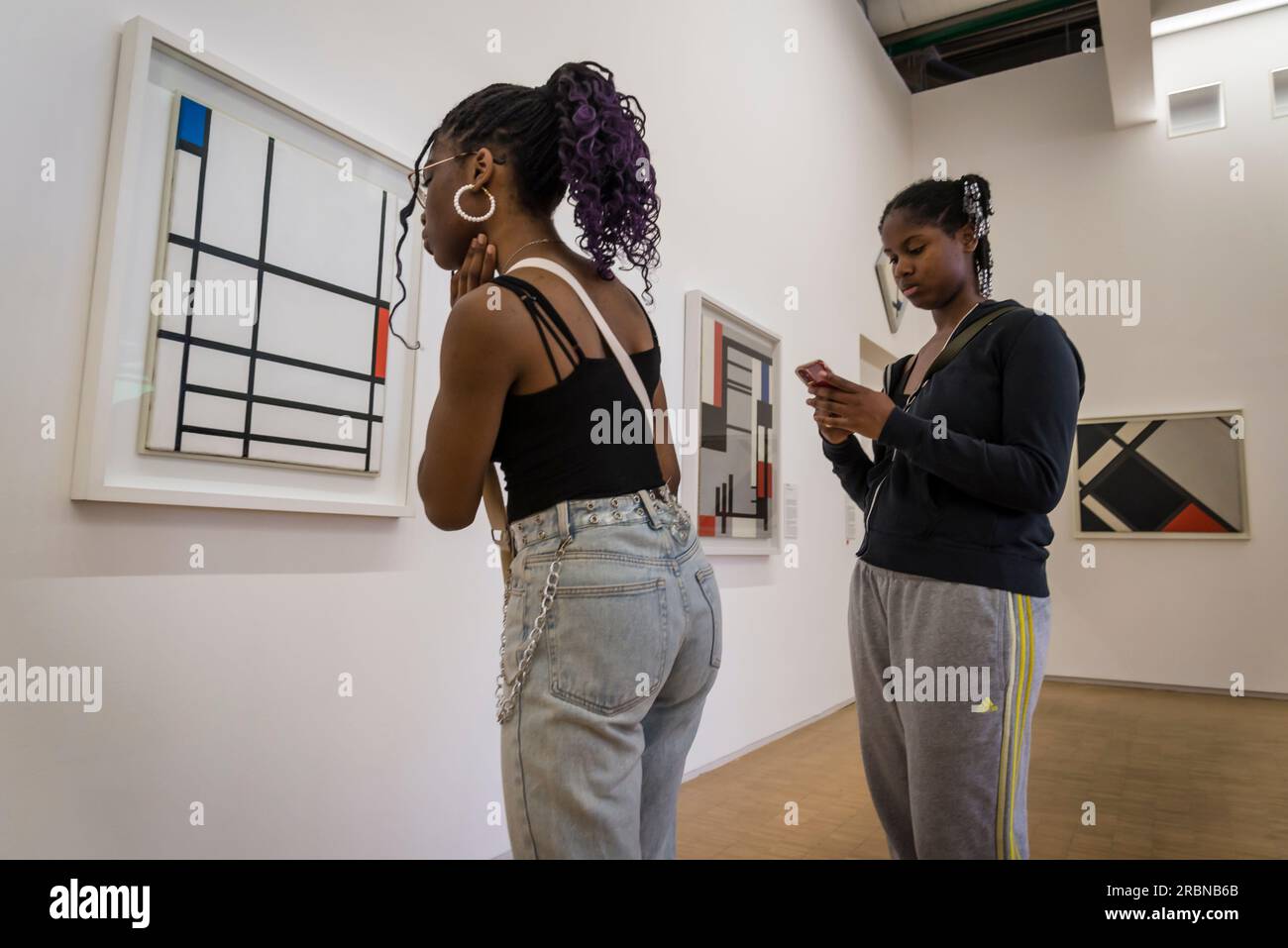 Peinture de Piet Mondrian, Centre Pompidou, musée d'art moderne, Paris, France Banque D'Images