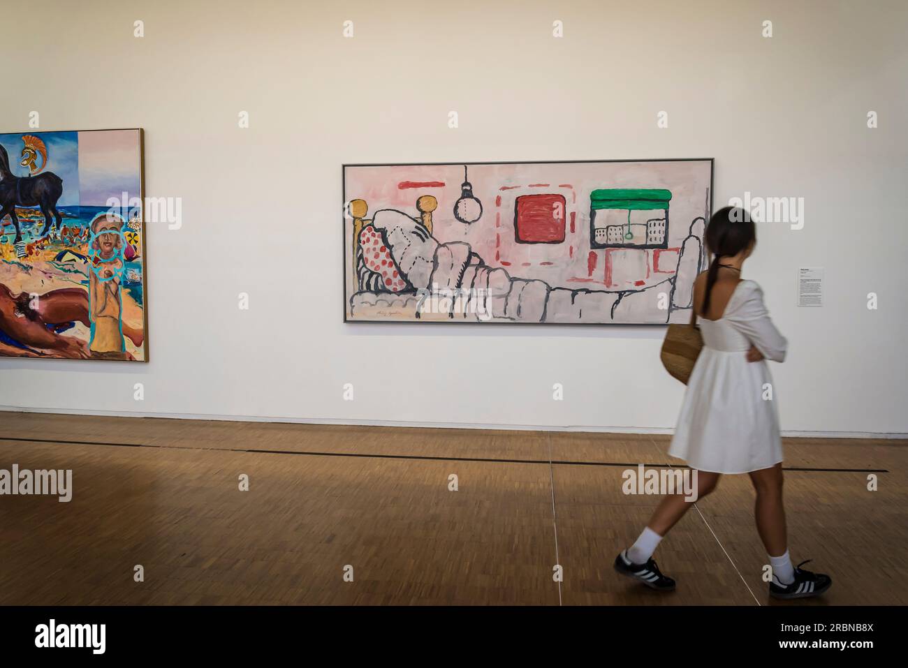 Philip Guston peinture au lit, Centre Pompidou, un musée d'art moderne, Paris, France Banque D'Images