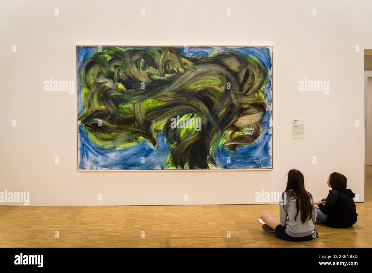 Peinture de Jean Messagier, Centre Pompidou, musée d'art moderne, Paris, France Banque D'Images