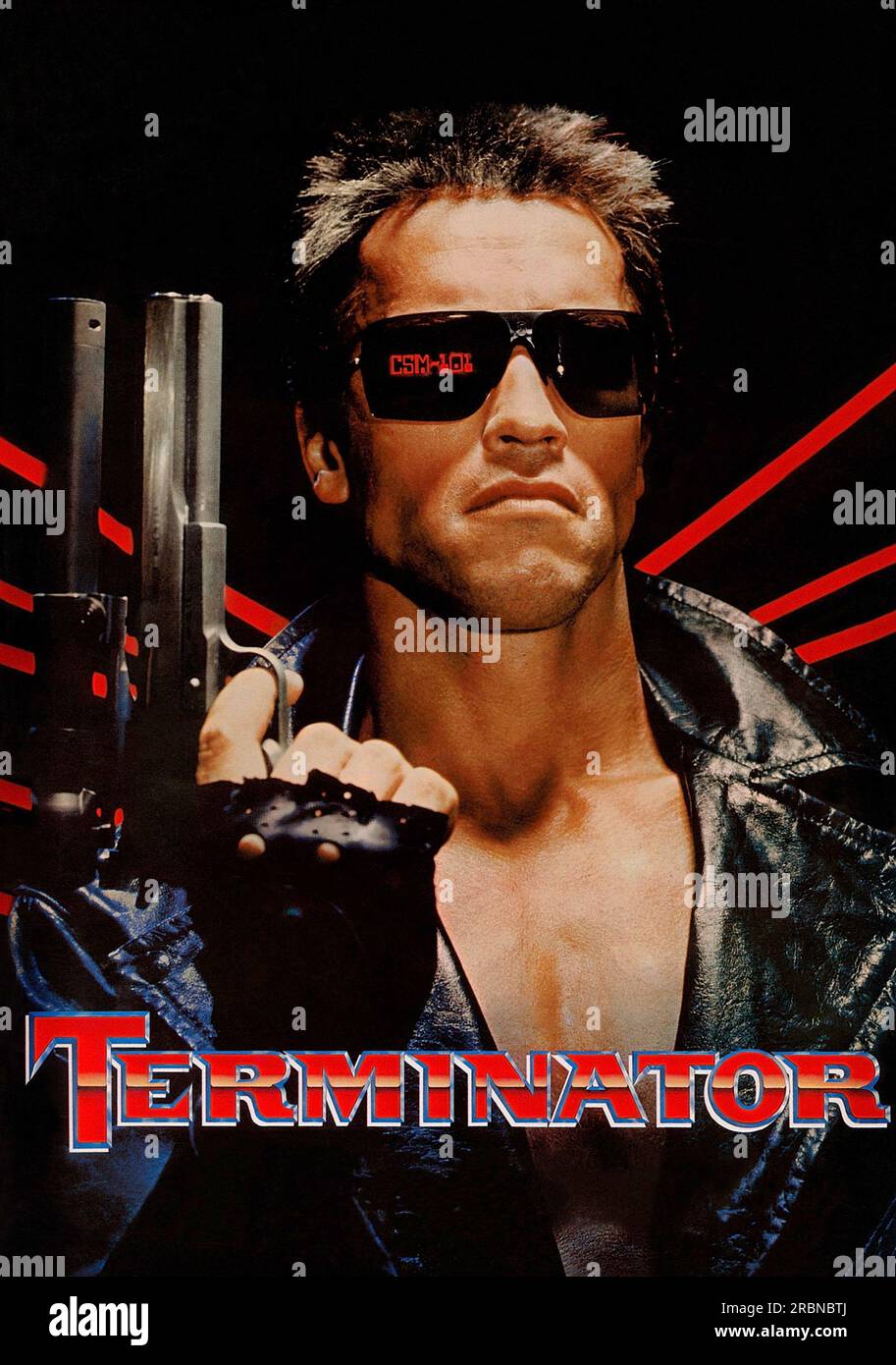 Affiche de Terminator Arnold Schwarzenegger Banque D'Images