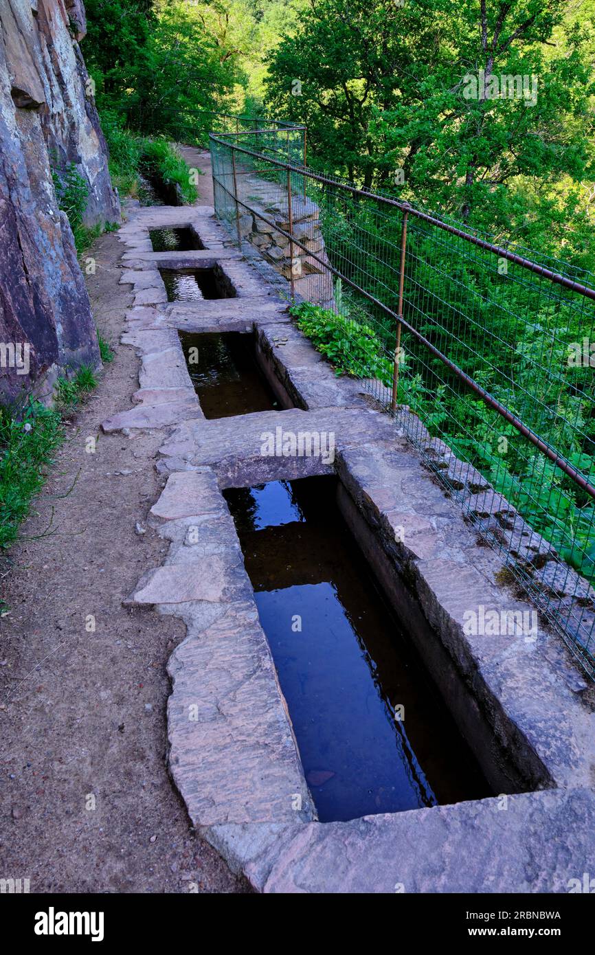 France, Corrèze (19), Aubazine, le canal des moines construit par les Cisterciens au 12e siècle Banque D'Images