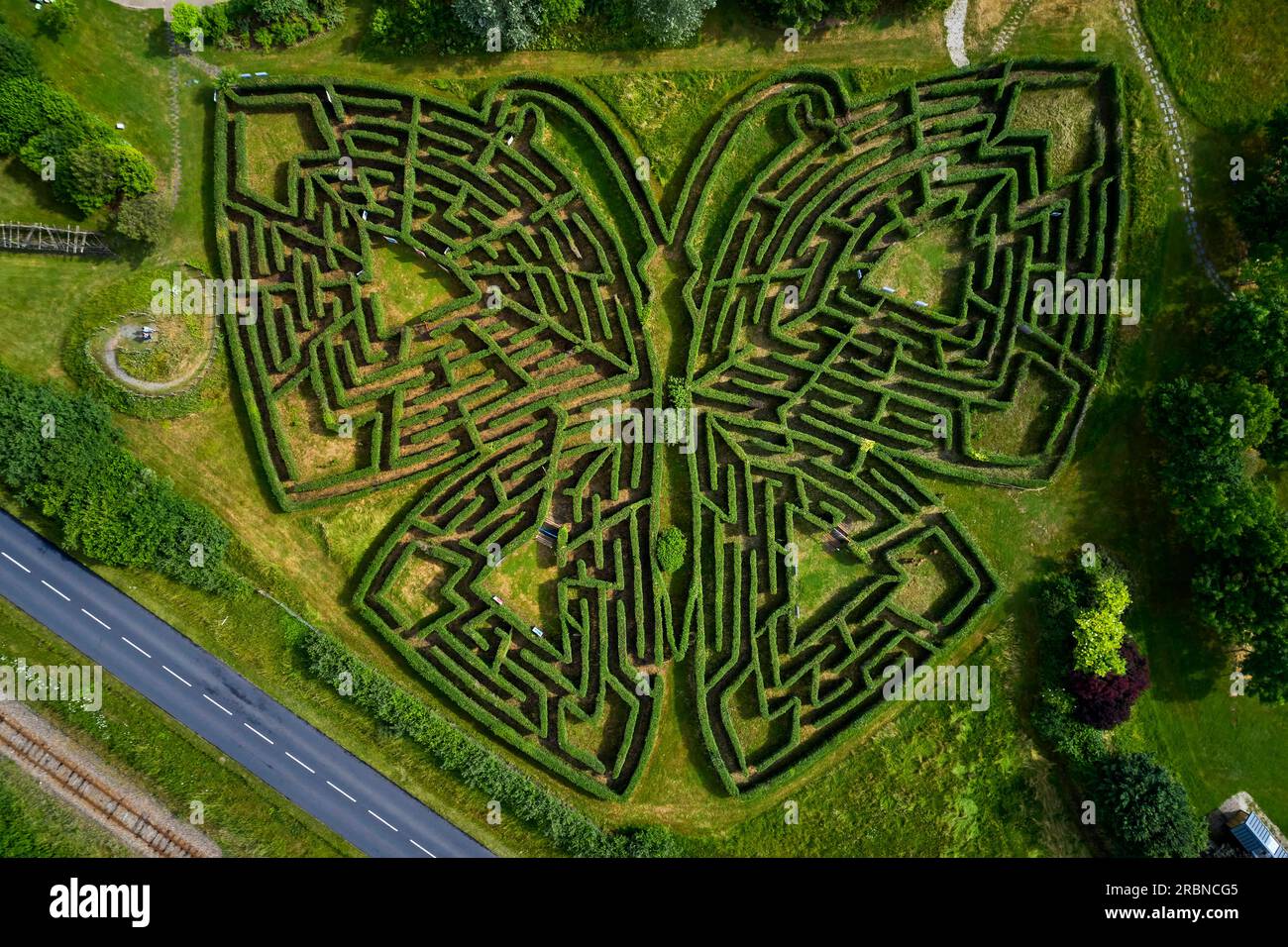 France, Corrèze (19), Varetz, les jardins de Colette et son labyrinthe géant Banque D'Images