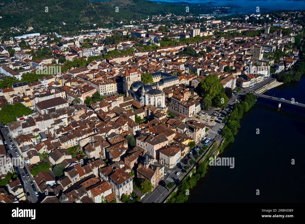 France, Lot (46), Cahors, vue générale de la ville, vallée du Lot, Quercy Banque D'Images