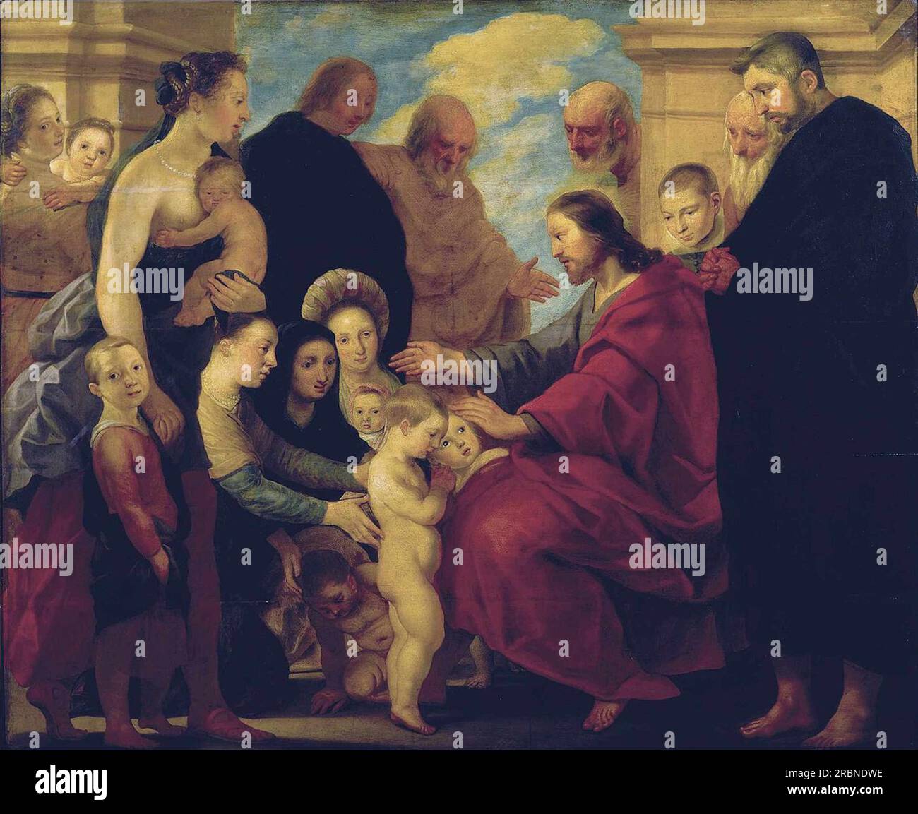 Laissez les enfants venir à moi par Adam van Noort Banque D'Images