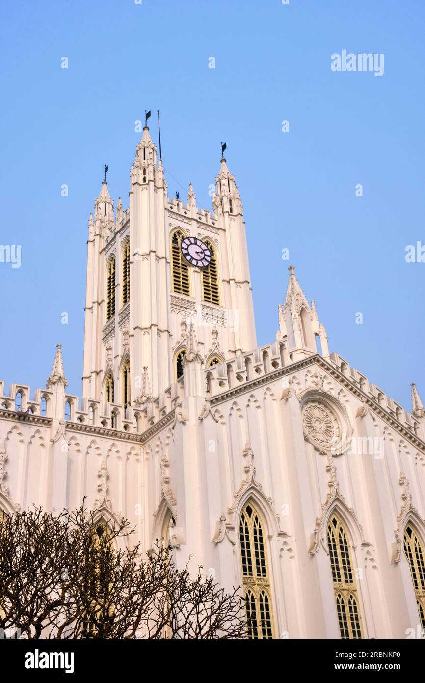 Inde, Bengale occidental, Kolkata, Calcutta, cathédrale St Paul Banque D'Images
