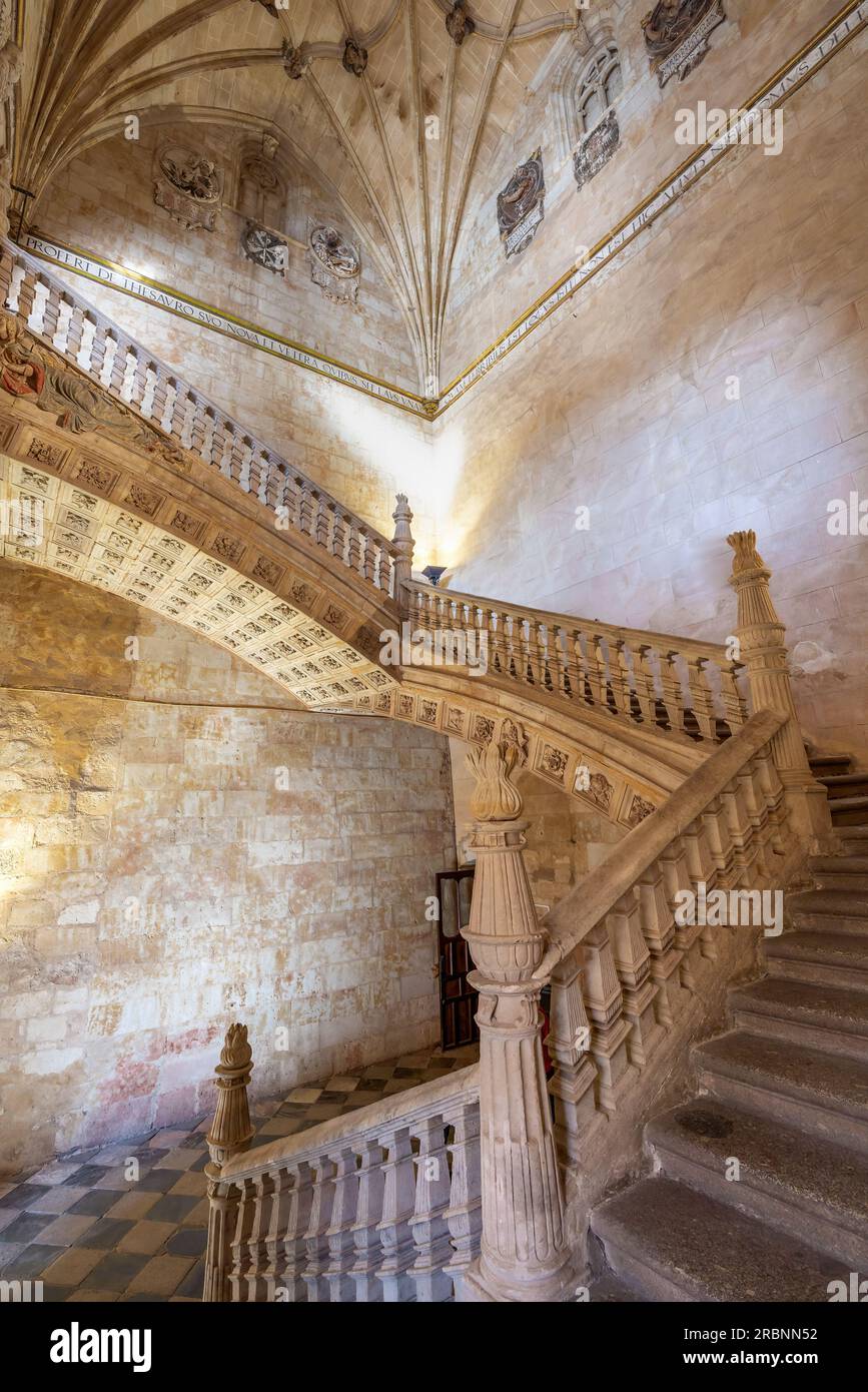 Soto Staircase at San Esteban Convent Interior - Salamanque, Espagne Banque D'Images