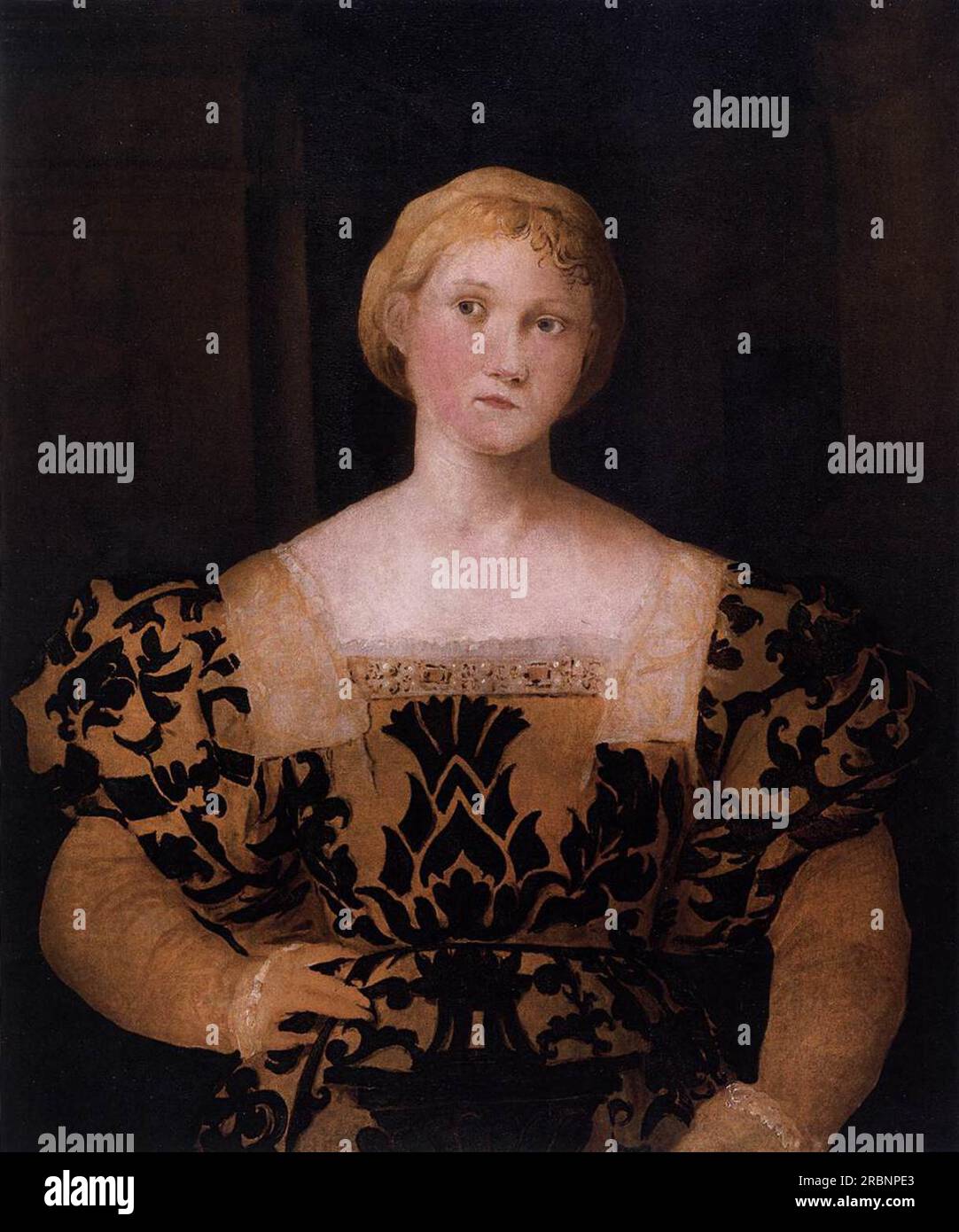 Portrait de Paola Priuli 1528 par Palma Vecchio Banque D'Images