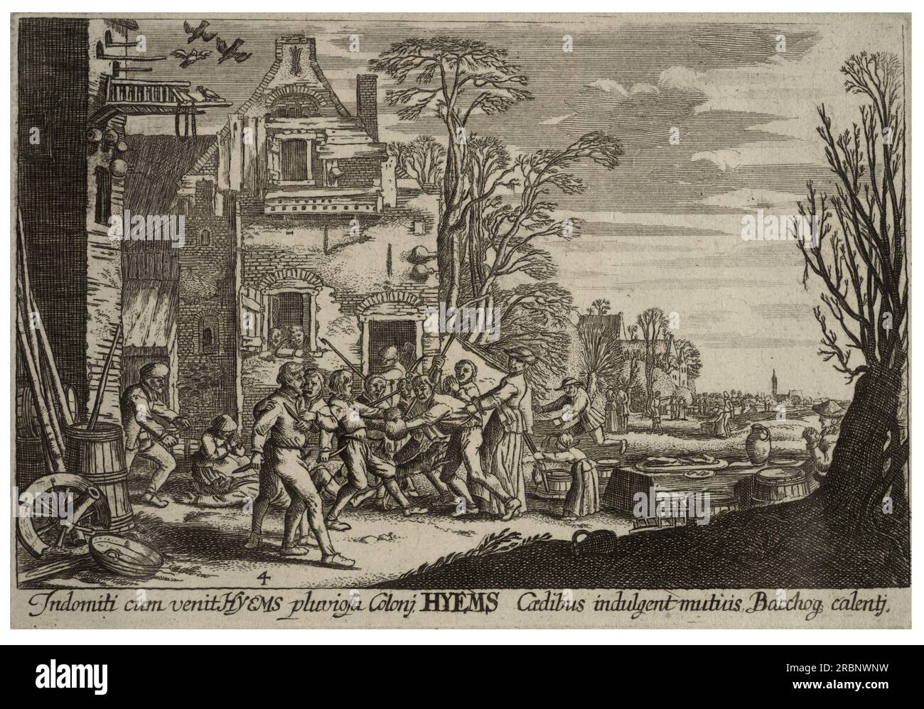 Hiver. État 3. Par Esaias van de Velde Banque D'Images