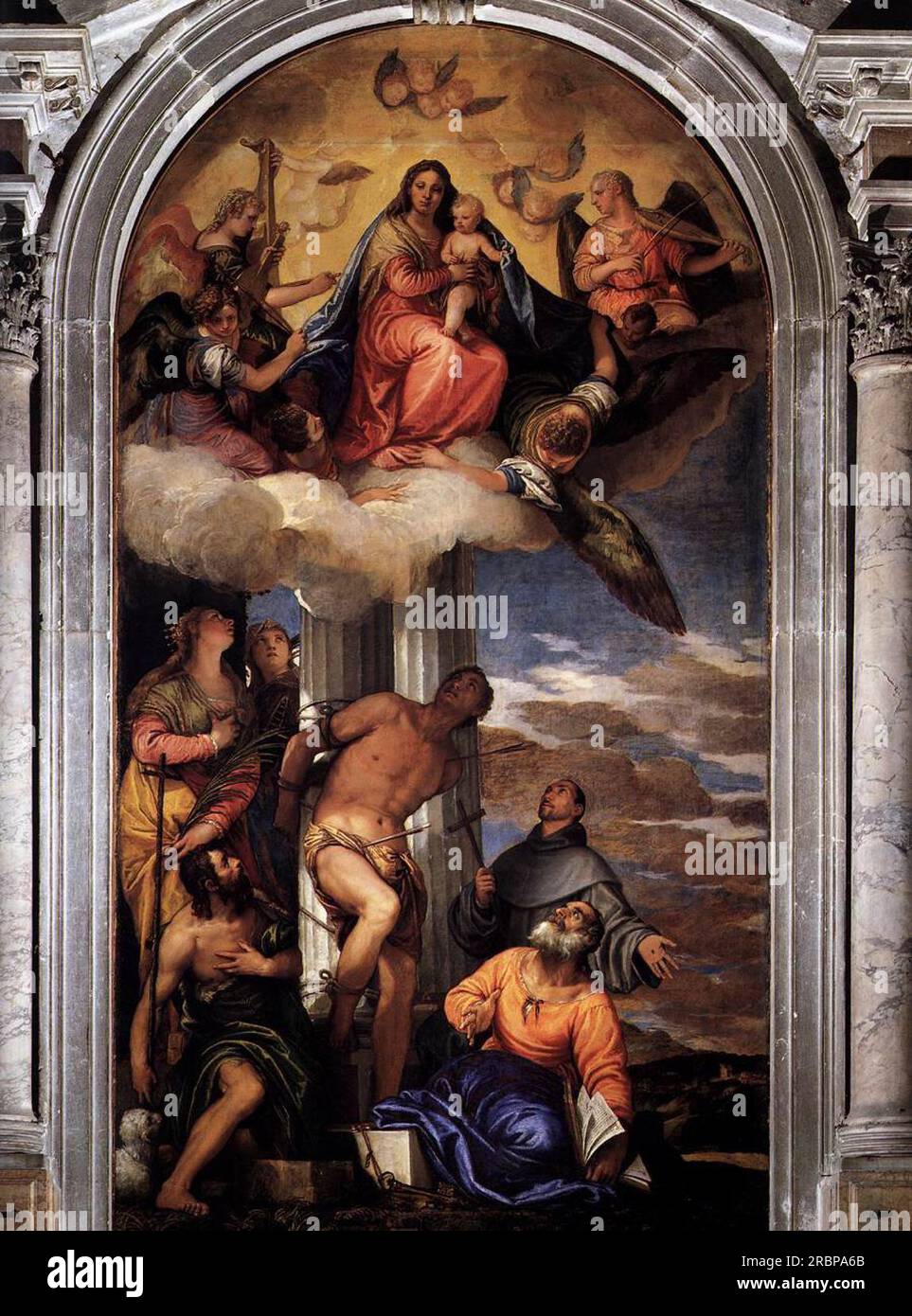 Vierge et enfant avec Saints 1565 de Paolo Veronese Banque D'Images